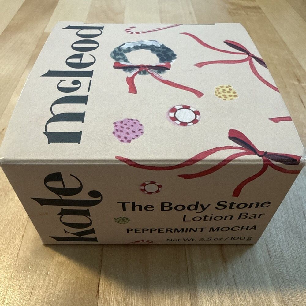 Kate McLeod The Body Stone Lotion Bar Moisturizer PEPPERMINT MOCHA 3.5 Oz